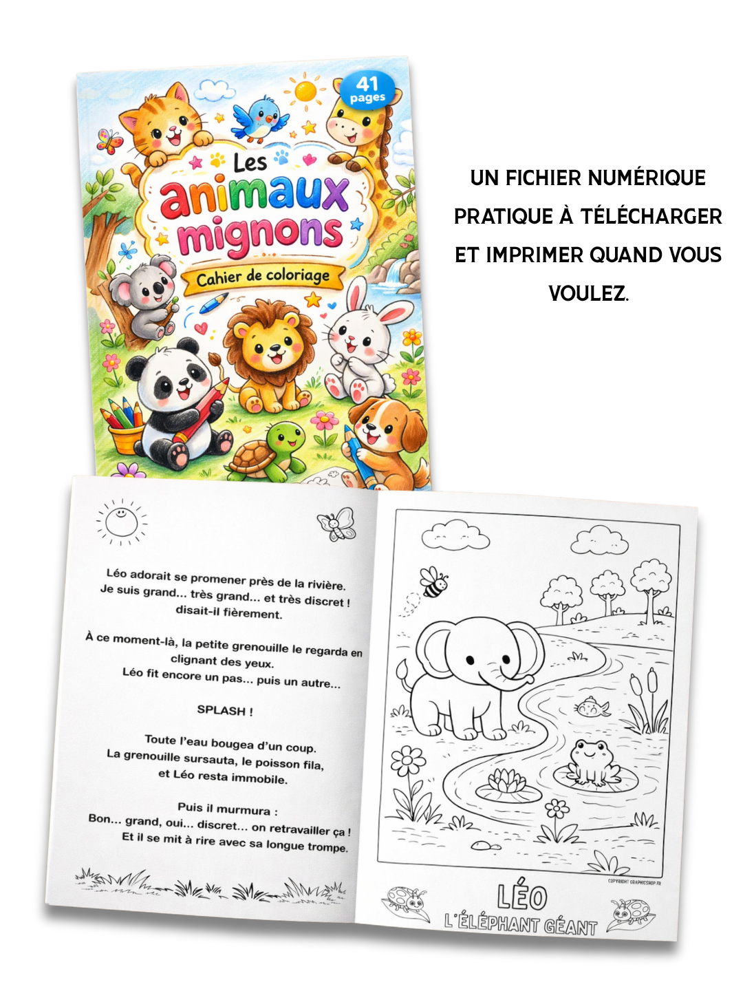 Cahier de coloriage enfant à télécharger – Les Animaux Mignons – PDF imprimable