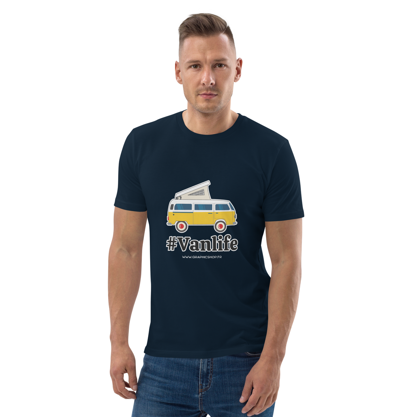 T-shirt bio unisexe "#Vanlife" – Le lifestyle nomade, en version stylée