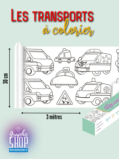 Rouleau de dessin à colorier auto-adhésif – 3 mètres