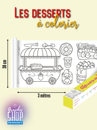 Rouleau de dessin à colorier auto-adhésif – 3 mètres