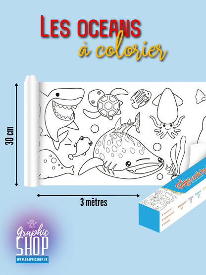 Rouleau de dessin à colorier auto-adhésif – 3 mètres