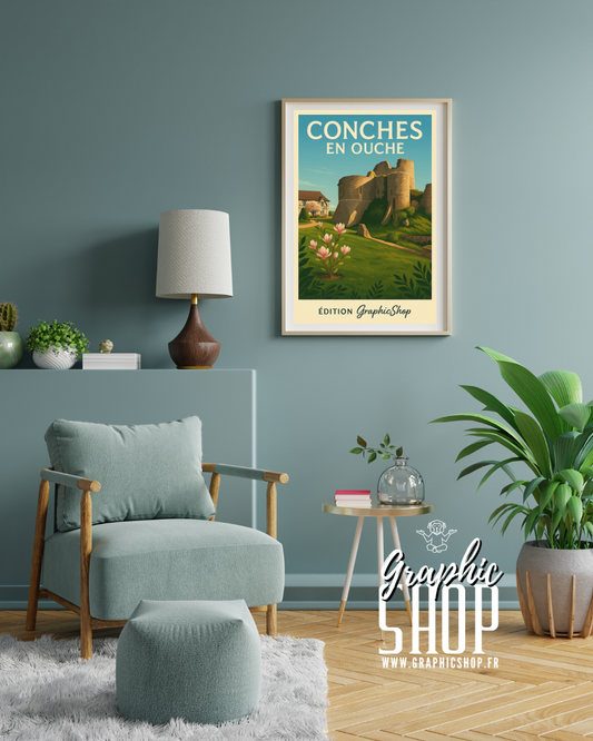 Affiche “Conches en Ouche”  /  50 x 70 cm – Édition GraphicShop