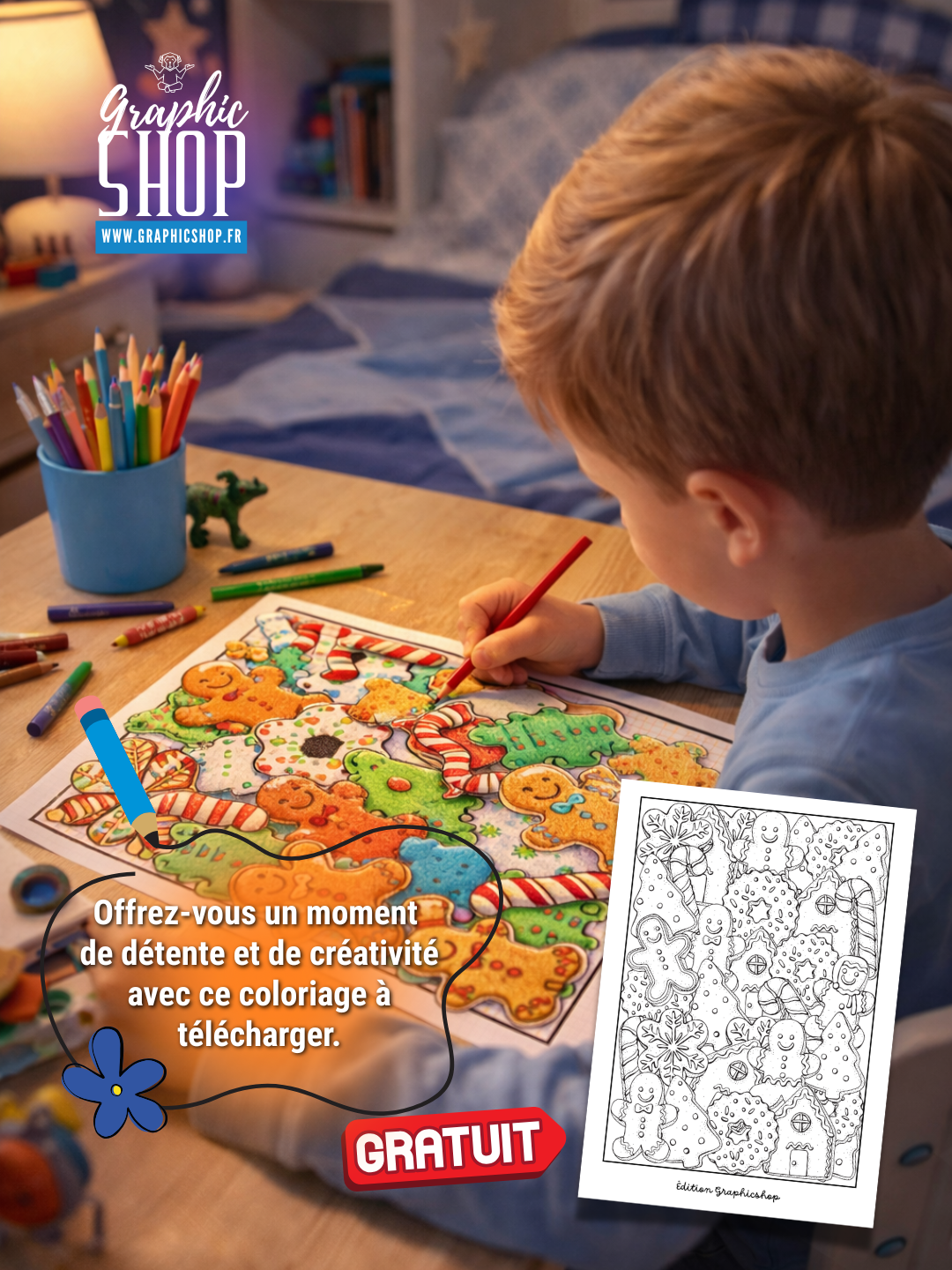 Coloriage Pains d'épices - gratuit à télécharger – Format A4
