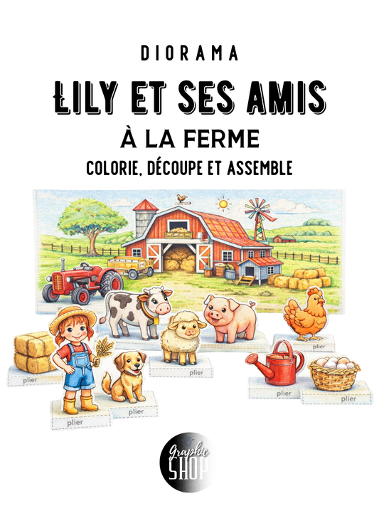 Lily et ses amis à la ferme – Atelier créatif XXL à colorier, découper et assembler (50 x 70 cm)