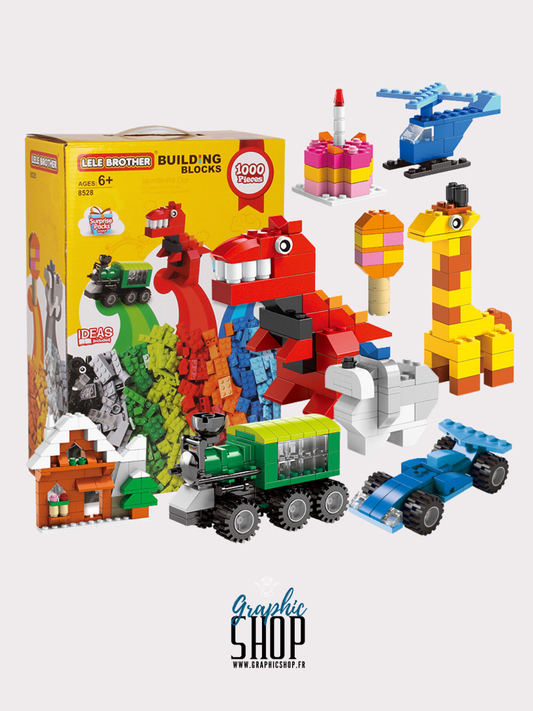 Boite de 1000 briques de constructions - Jeu éducatif, enfant 6 Ans et +