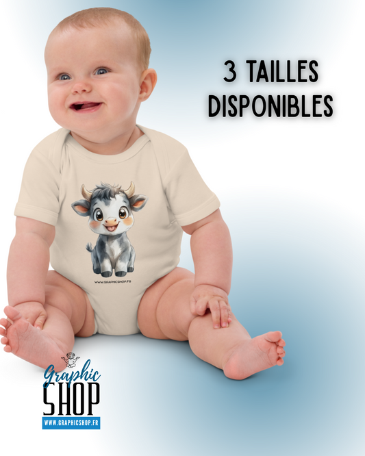 Body bébé en coton bio – Petit Veau Kawaii