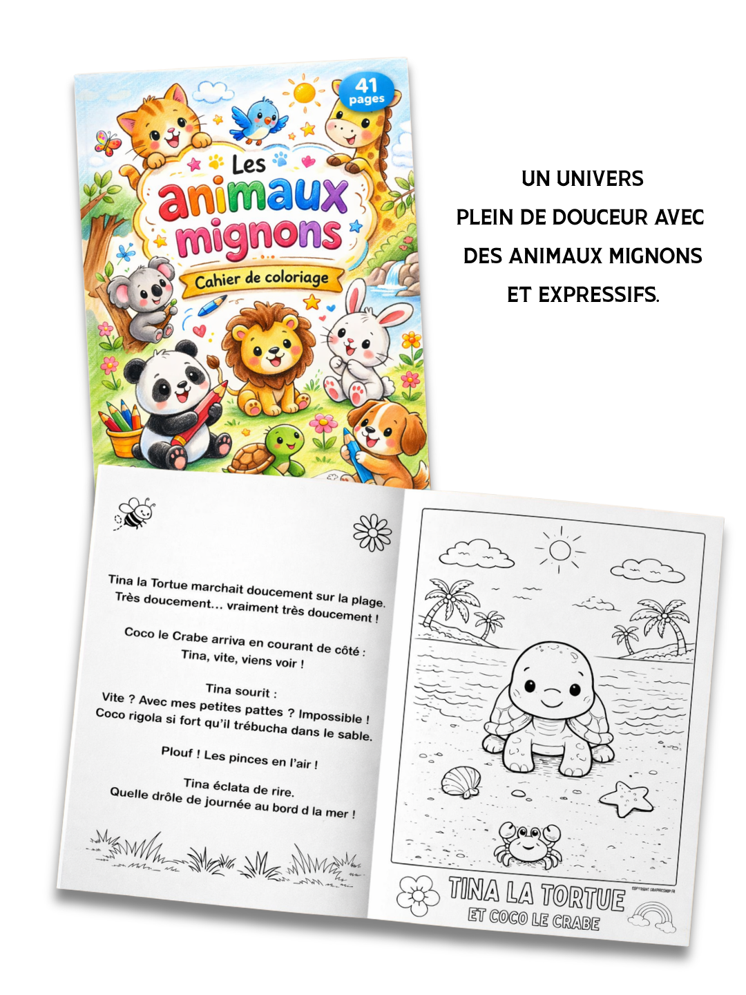 Cahier de coloriage enfant à télécharger – Les Animaux Mignons – PDF imprimable