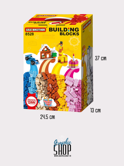 Boite de 1000 briques de constructions - Jeu éducatif, enfant 6 Ans et +
