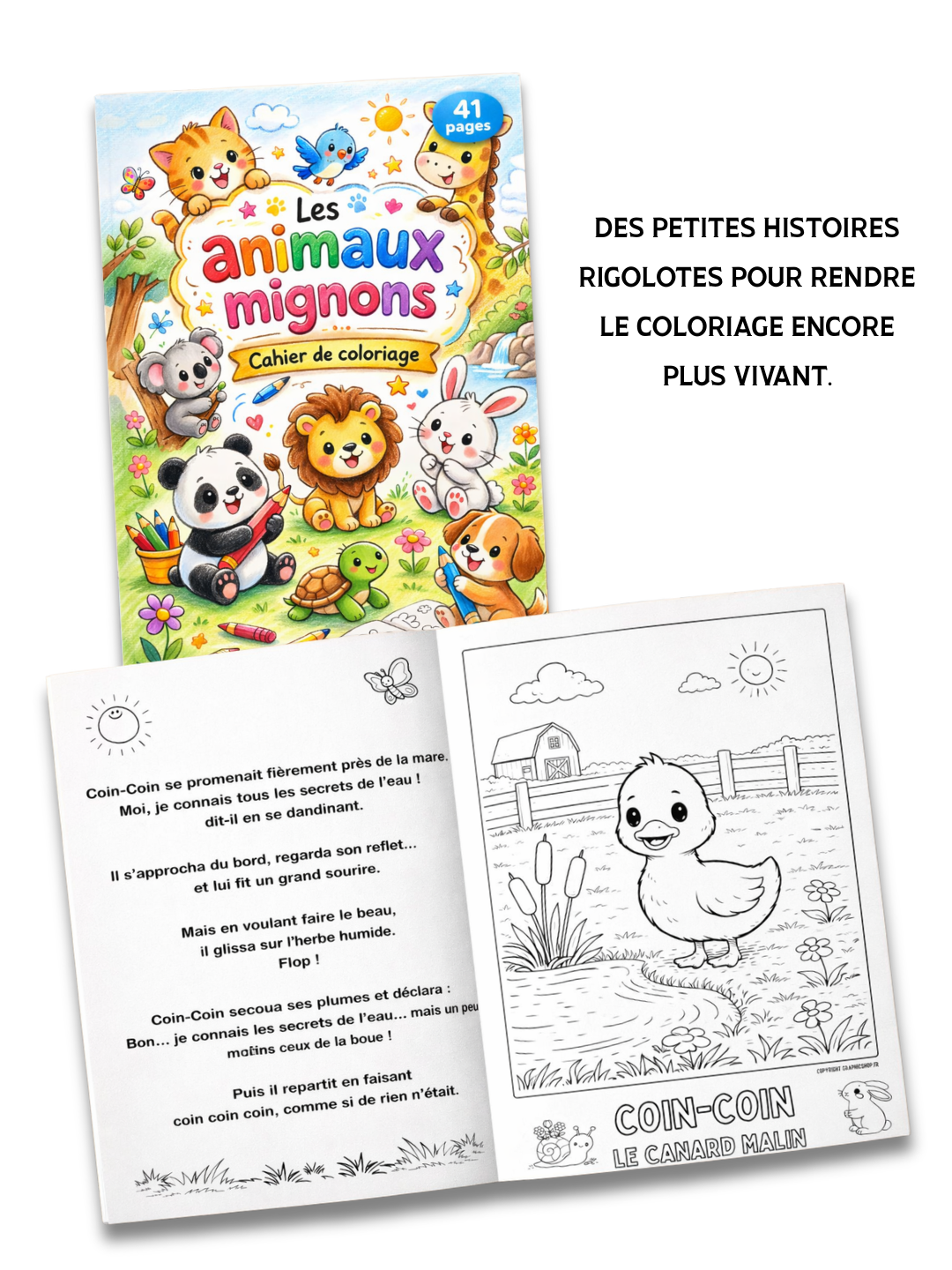 Cahier de coloriage enfant à télécharger – Les Animaux Mignons – PDF imprimable