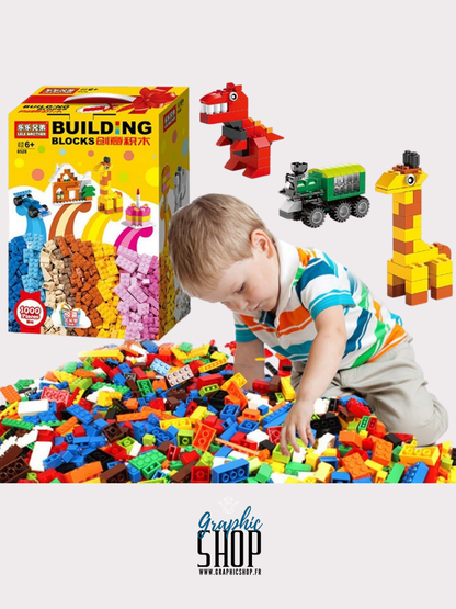 Boite de 1000 briques de constructions - Jeu éducatif, enfant 6 Ans et +