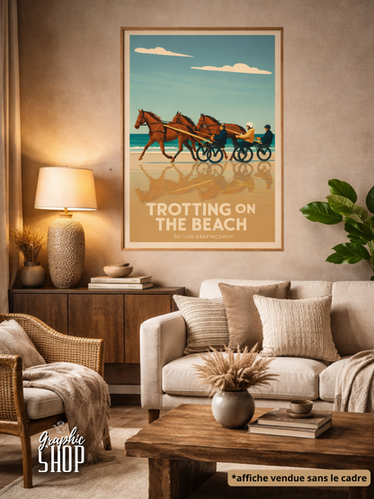 Affiche "Trotting on the Beach" – Édition Graphicshop (61 x 91 cm)