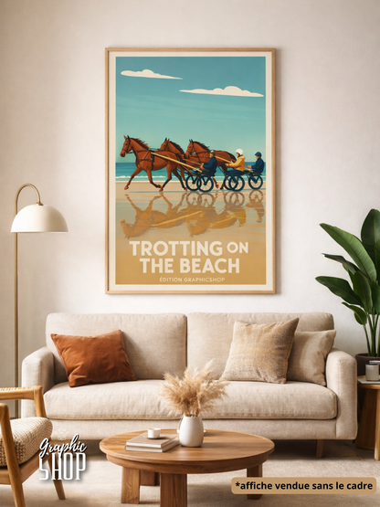 Affiche "Trotting on the Beach" – Édition Graphicshop (61 x 91 cm)