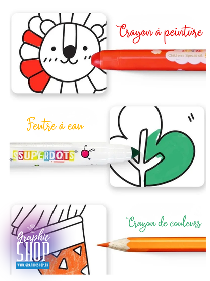 Rouleau de dessin à colorier auto-adhésif – 3 mètres