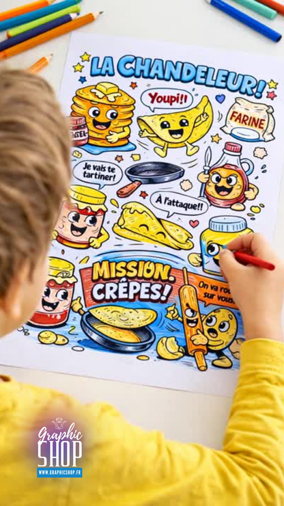 Coloriage LE CHANDELEUR - gratuit à télécharger – Format A4