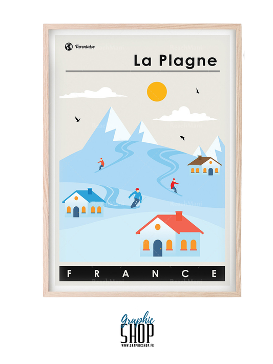 Affiche Ski Française – Stations Mythiques des Alpes
