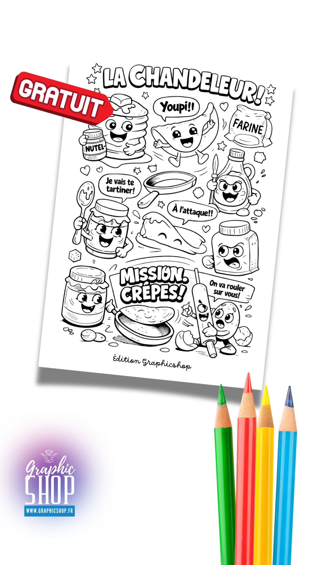 Coloriage LE CHANDELEUR - gratuit à télécharger – Format A4