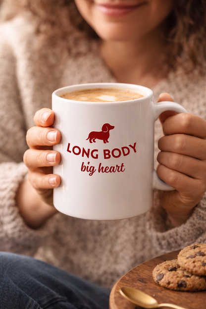 Mug « Long Body, Big Heart » – Grand cœur, longues pauses café