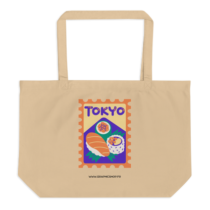 Grand Tote Bag "Tokyo" – Édition Voyage, 100 % Coton Bio