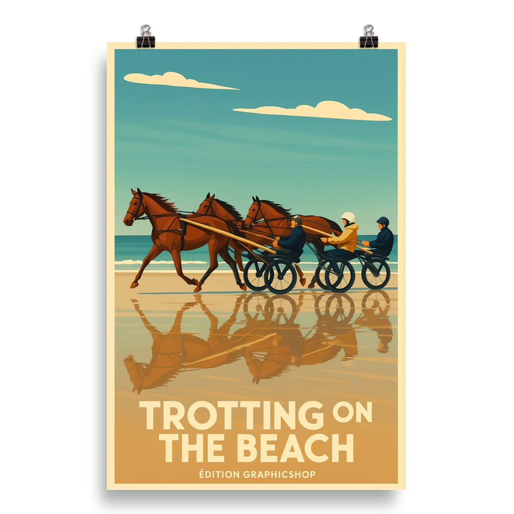 Affiche "Trotting on the Beach" – Édition Graphicshop