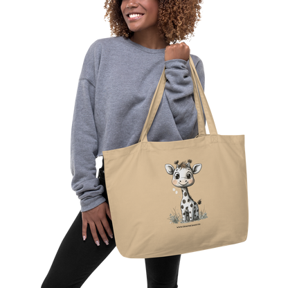 Grand Tote Bag Girafe Kawaii – 100 % Coton Bio