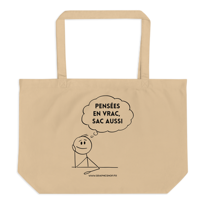 Grand tote bag en coton bio – Pensées en vrac, sac aussi – Édition Graphicshop