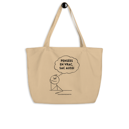 Grand tote bag en coton bio – Pensées en vrac, sac aussi – Édition Graphicshop