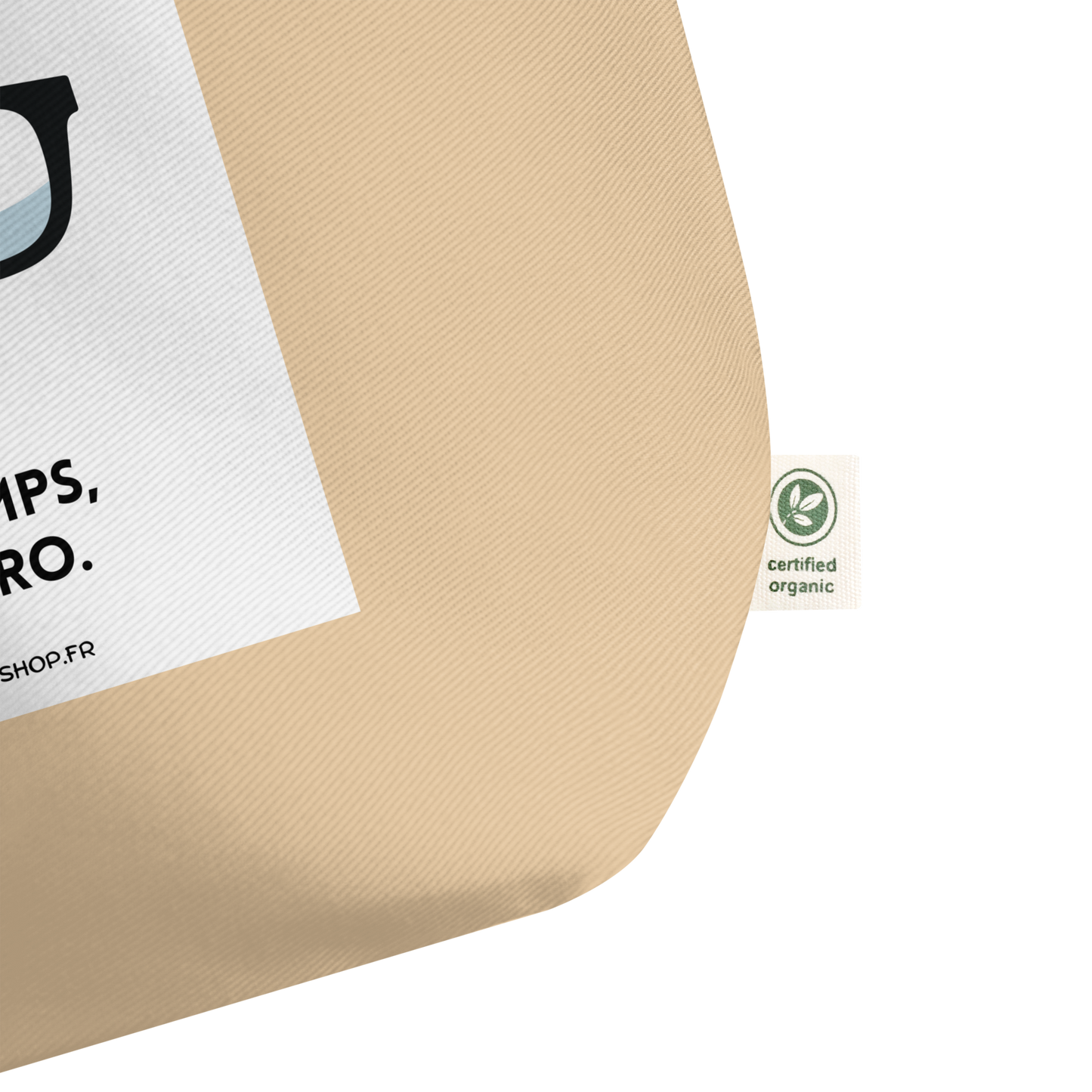 Grand tote bag en coton bio – Pas le temps, j’ai apéro. – Édition Graphicshop