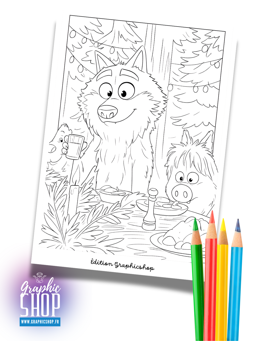 Coloriage LE LOUP - gratuit à télécharger – Format A4