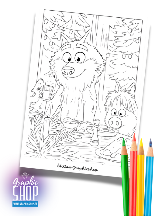 Coloriage LE LOUP - gratuit à télécharger – Format A4