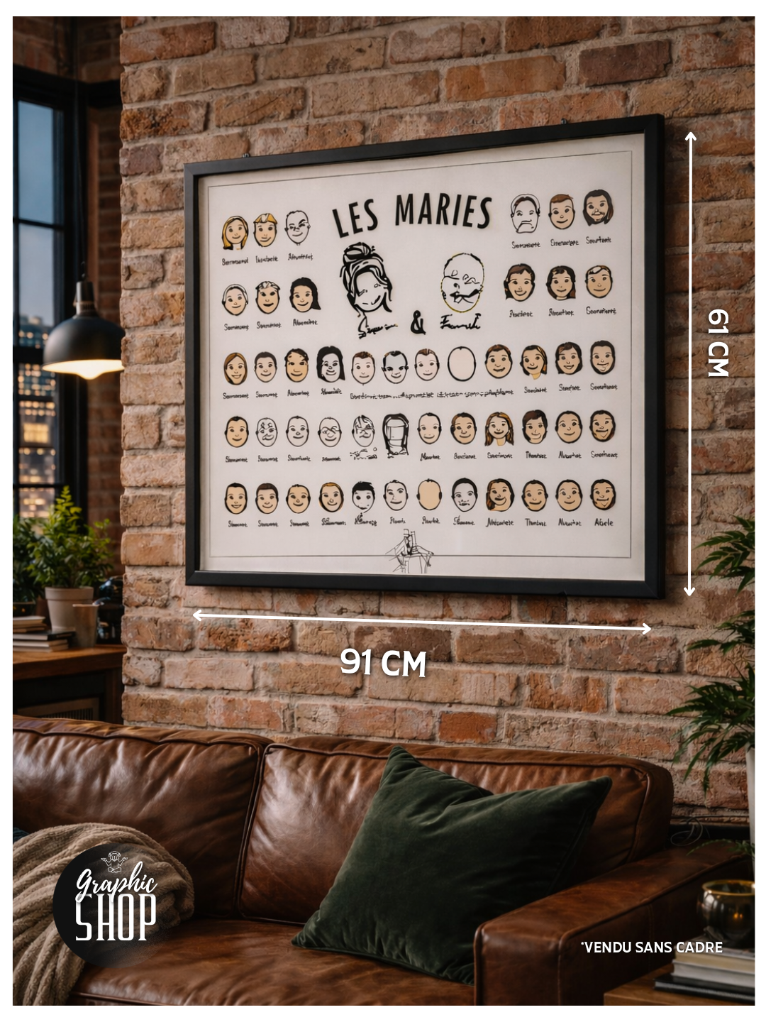 Poster Animation Mariage – Dessine ton Autoportrait | Souvenir Invités Mariage 61 × 91 cm