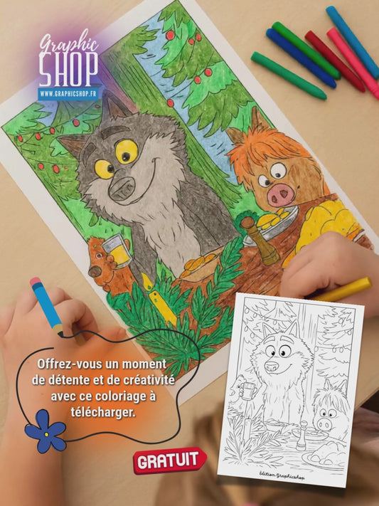 Coloriage LE LOUP - gratuit à télécharger – Format A4