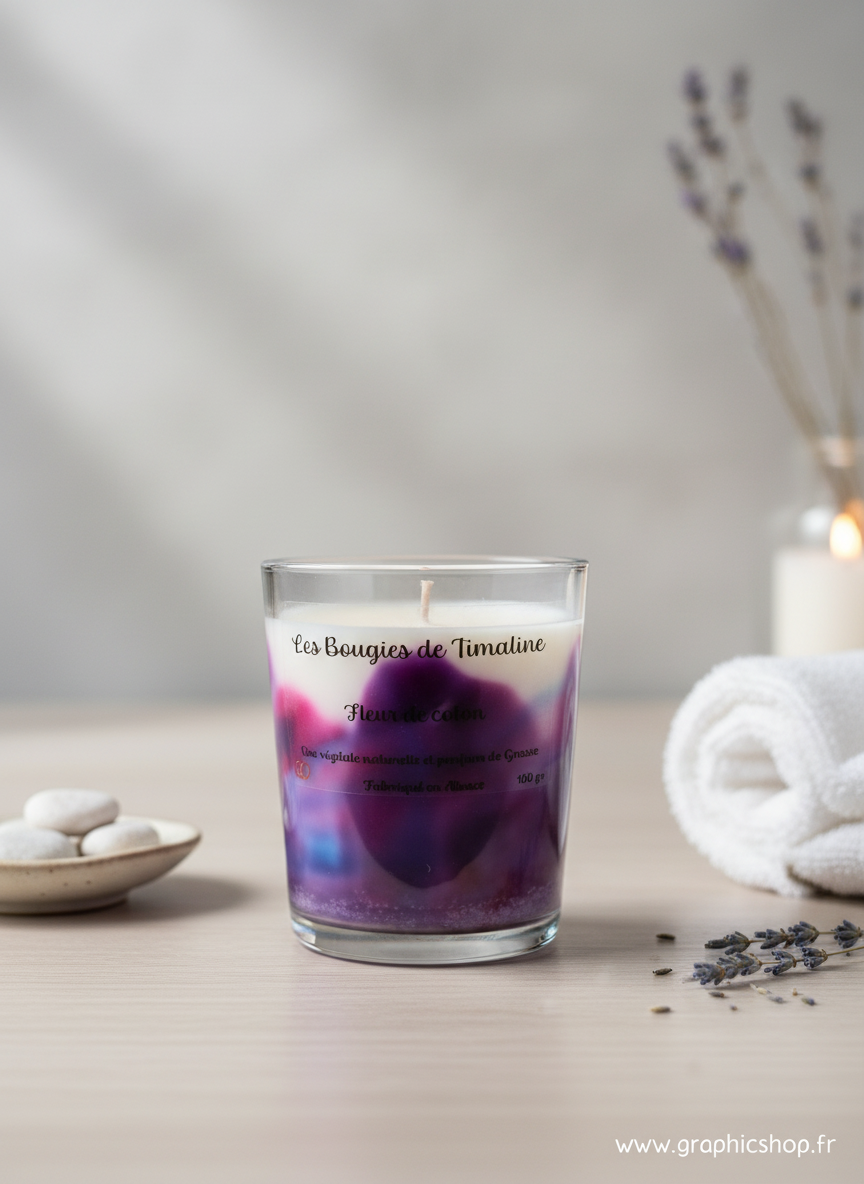 Bougie parfumée Fleur de Coton – Les Bougies de Timaline