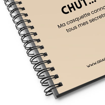 Carnet à spirale "CHUT… Ma casquette connaît tous mes secrets"