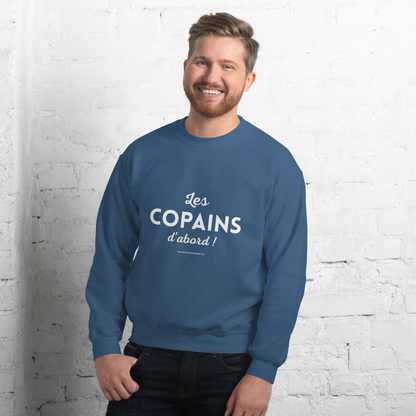 Sweat “Les Copains d’abord !” - Couleur indigo