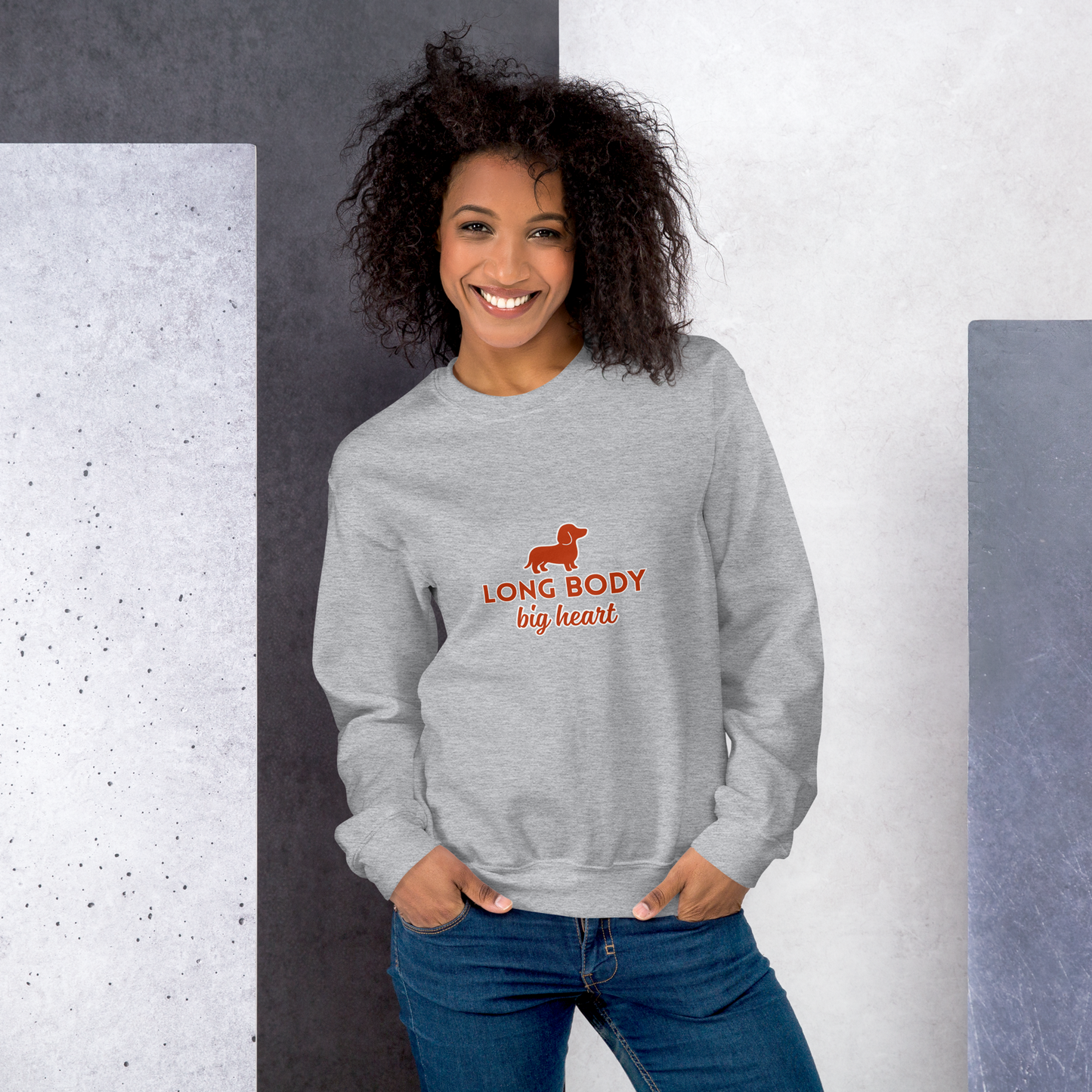 🐾 Sweat-shirt « Long Body, Big Heart » – Le pull incontournable des amoureux de teckels - rouge