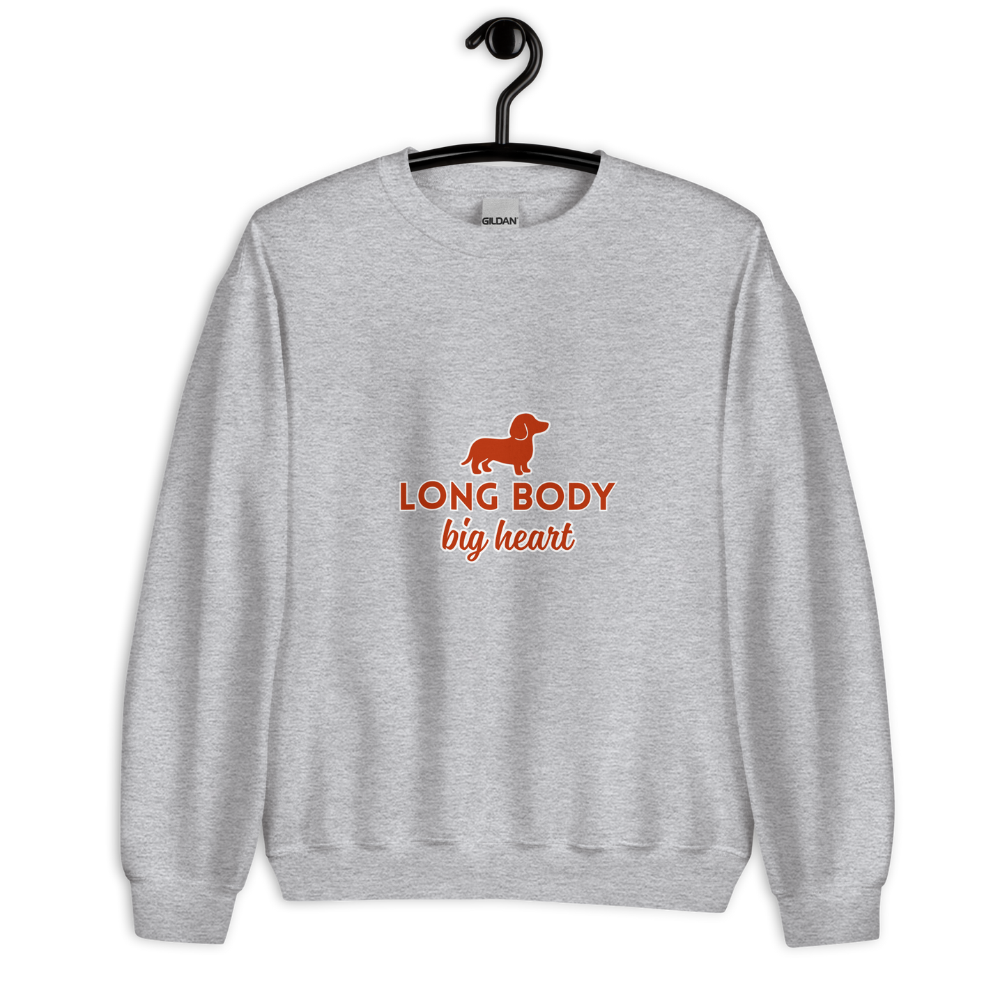 🐾 Sweat-shirt « Long Body, Big Heart » – Le pull incontournable des amoureux de teckels - rouge