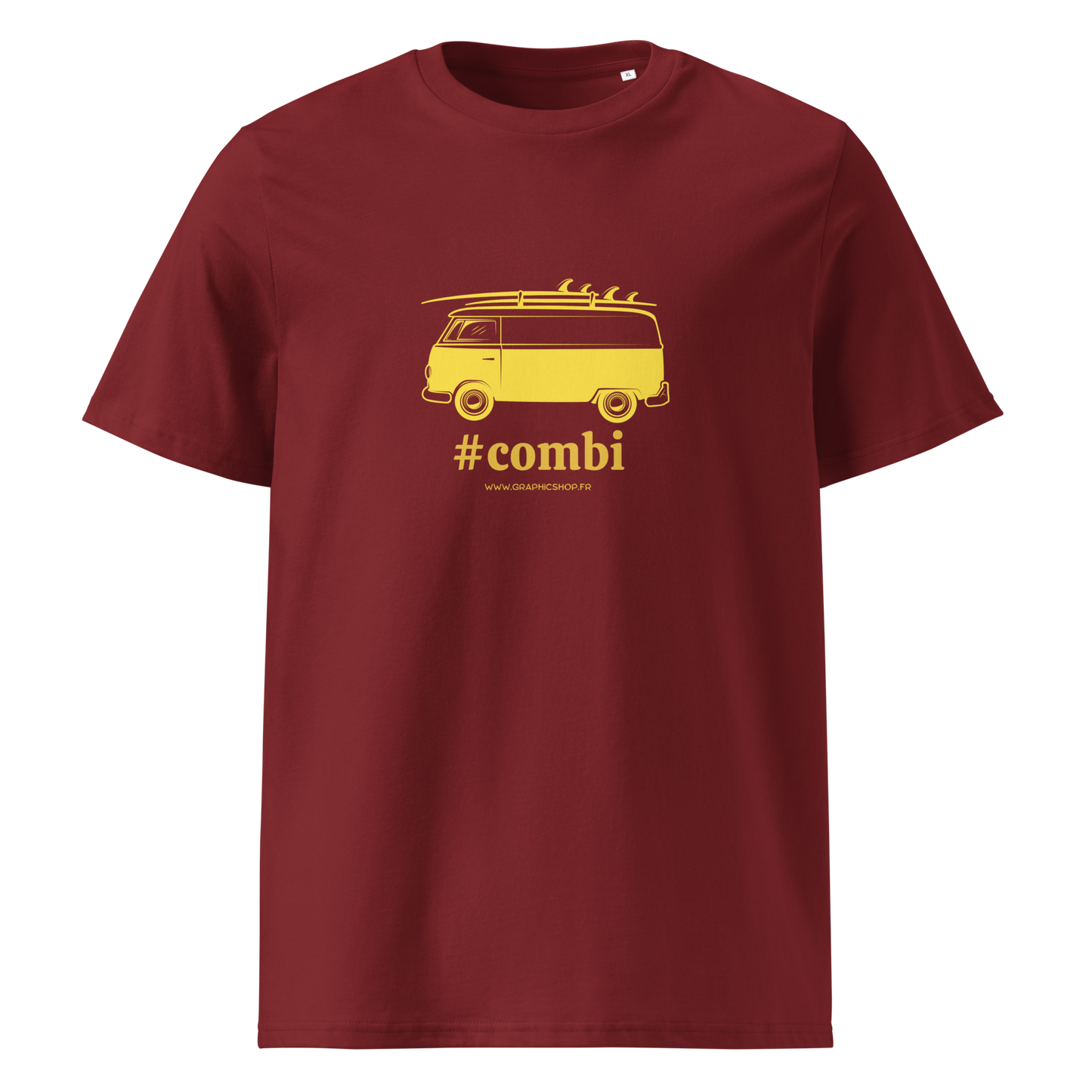 T-shirt Bio « #Combi » – Unisexe – Bordeaux Sunset