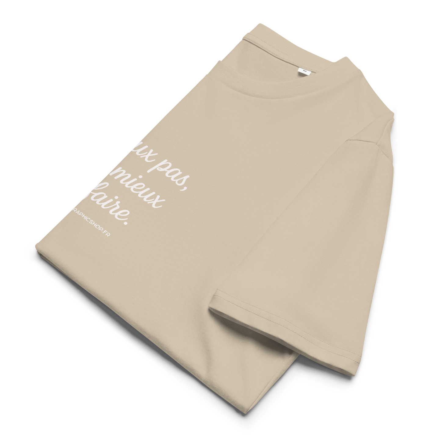 T-shirt Bio « J’peux pas, j’ai mieux à faire. » – Unisexe – Sable Doux