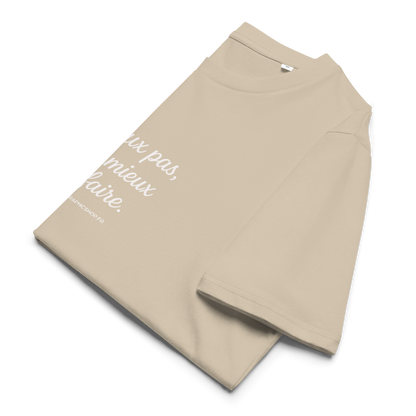 T-shirt Bio « J’peux pas, j’ai mieux à faire. » – Unisexe – Sable Doux