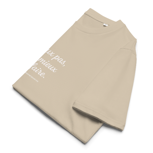 T-shirt Bio « J’peux pas, j’ai mieux à faire. » – Unisexe – Sable Doux