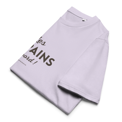 T-shirt Bio « Les Copains d’abord ! » – Unisexe – Lavande Douce