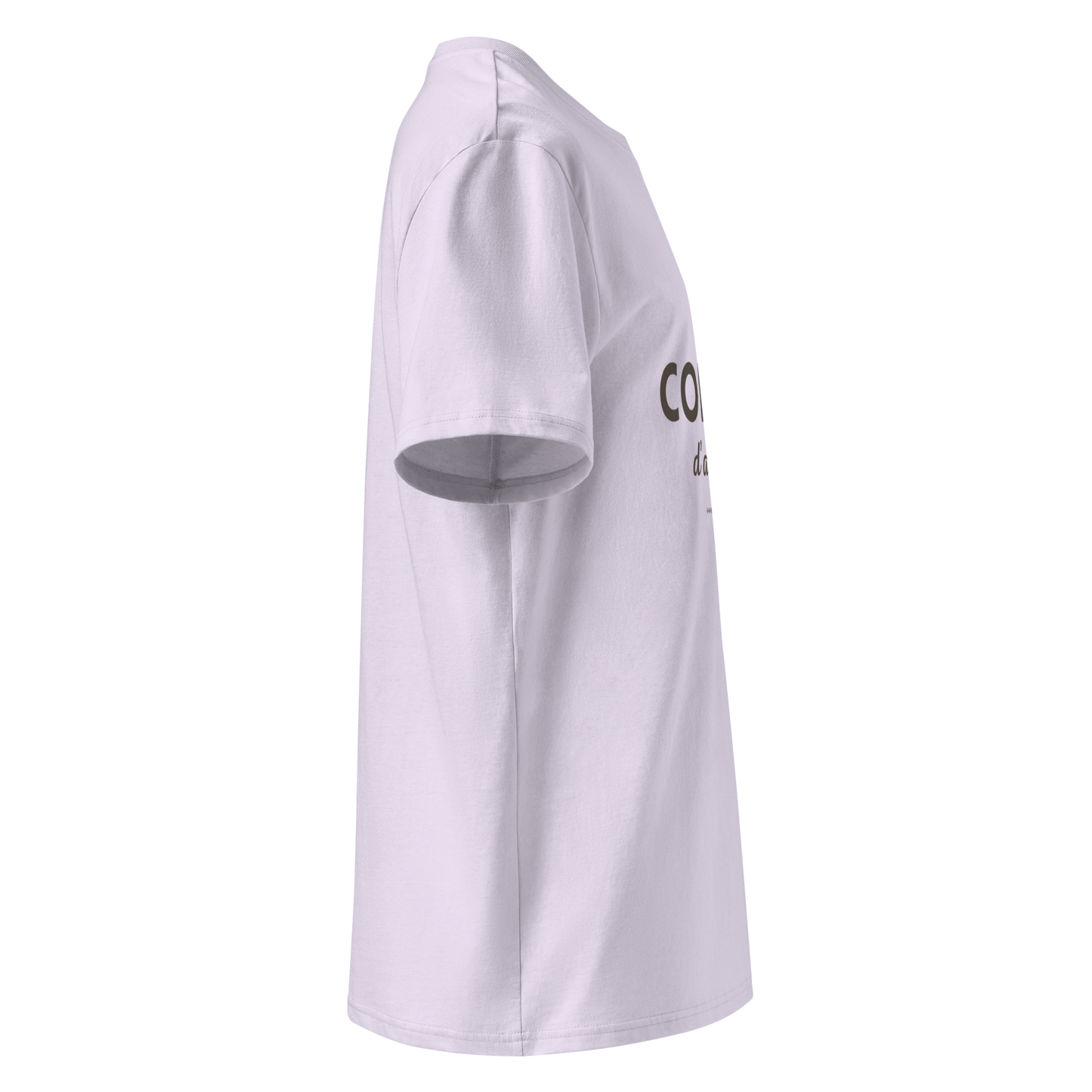 T-shirt Bio « Les Copains d’abord ! » – Unisexe – Lavande Douce